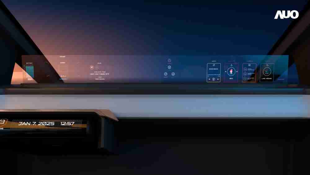 彩神vll无界透明显示接口(Horizon Image Glass)透过车运算方案整合仪表板、、、中控台及副驾显示器，，一体式全景呈现，，，提供乘用者清晰的前方视野、、行车必要信息与娱乐功能